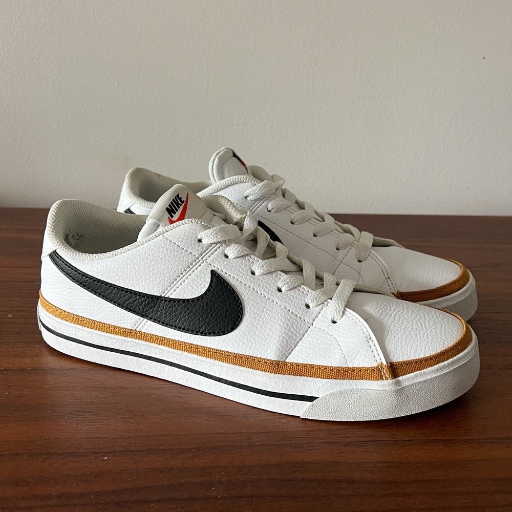 Nike White Black Gold Low-Top Sneakers